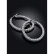 Elliptical Design Silver Hoop Earrings The Silk, image , picture 3