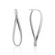 Glossy Swirling Silver Hoop Earrings The Silk, image 