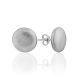 Classy Matte Silver Stud Earrings The Silk, image 
