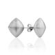 Stylish Matte Silver Stud Earrings The Silk, image 