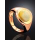 Stylish Rose Gold Plated Silver Amber Ring The Palazzo, Ring Size: Adjustable, image , picture 2