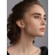 Glossy Geometric Design Gilded Silver Earrings, image , picture 3