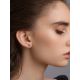 Fashionable Gilded Silver Crystal Stud Earrings, image , picture 4
