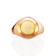 Stylish Rose Gold Plated Silver Amber Ring The Palazzo, Ring Size: Adjustable, image , picture 3