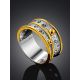 Bicolor Gilded Silver Band Ring, Ring Size: 8.5 / 18.5, image , picture 2