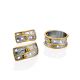 Bicolor Gilded Silver Band Ring, Ring Size: 8.5 / 18.5, image , picture 4