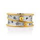 Bicolor Gilded Silver Band Ring, Ring Size: 8.5 / 18.5, image , picture 3