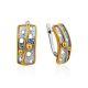 Bicolor Gilded Silver Earrings, image 