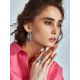Blue Crystal Hoop Earrings In Silver The Eclat, image , picture 5