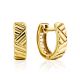 Glossy Geometric Design Gilded Silver Earrings, image 