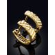 Glossy Geometric Design Gilded Silver Earrings, image , picture 2
