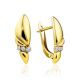 Classy Gilded Silver Crystal Earrings, image 