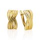 Intertwined Design Gilded Silver Earrings, image 