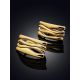 Glossy Gilded Silver Latch Back Earrings, image , picture 2