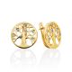 Classy Gilded Silver Crystal Earrings The Tree Of Life, image 