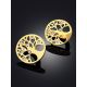 Classy Gilded Silver Crystal Earrings The Tree Of Life, image , picture 2