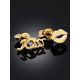 Asymmetric Gilded Silver Stud Earrings "Kiss", image , picture 2