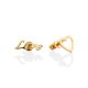Cute Asymmetric Gilded Silver Studs "LOVE", image 