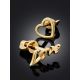 Cute Asymmetric Gilded Silver Studs "LOVE", image , picture 2