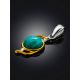 Bicolor Gilded Silver Amazonite Pendant, image , picture 2