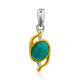 Bicolor Gilded Silver Amazonite Pendant, image 