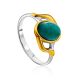 Bright Silver Amazonite Ring, Ring Size: 6.5 / 17, image 