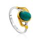 Bright Silver Amazonite Ring, Ring Size: 8 / 18, image 