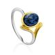 Boho Chic Style Silver Azurite Ring, Ring Size: 7 / 17.5, image 