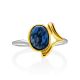 Boho Chic Style Silver Azurite Ring, Ring Size: 8 / 18, image , picture 4