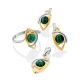 Stylish Gilded Silver Malachite Ring, Ring Size: 6.5 / 17, image , picture 5
