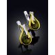 Tulip Motif Gilded Silver Serpentine Earrings, image , picture 2