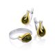 Tulip Motif Gilded Silver Serpentine Earrings, image , picture 3