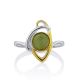 Bicolor Gilded Silver Jade Ring, Ring Size: 6.5 / 17, image , picture 4