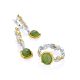 Elegant Gilded Silver Jade Dangle Earrings, image , picture 3
