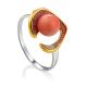 Flamboyant Design Gilded Silver Coral Ring, Ring Size: 8 / 18, image 