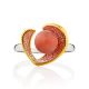 Flamboyant Design Gilded Silver Coral Ring, Ring Size: 8 / 18, image , picture 4