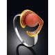 Flamboyant Design Gilded Silver Coral Ring, Ring Size: 8 / 18, image , picture 2