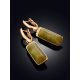 Ethnic Style Gilded Silver Lizardite Earrings, image , picture 2