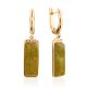 Ethnic Style Gilded Silver Lizardite Earrings, image 