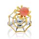 Spider Web Design Gilded Silver Coral Ring, Ring Size: 7 / 17.5, image , picture 4