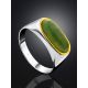 Stylish Silver Jade Ring, Ring Size: / 23, image , picture 2