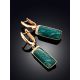 Boho Chic Style Gilded Silver Amazonite Earrings, image , picture 2