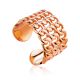 Trendy Rose Plated Silver Interwoven Ring The ICONIC, Ring Size: Adjustable, image 