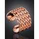Trendy Rose Plated Silver Interwoven Ring The ICONIC, Ring Size: Adjustable, image , picture 2