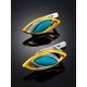 Bicolor Gilded Silver Turquoise Earrings, image , picture 2