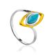 Chic Gilded Silver Turquoise Ring, Ring Size: 9.5 / 19.5, image 