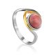 Curvaceous Design Gilded Silver Rhodonite Ring, Ring Size: 7 / 17.5, image 