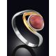 Curvaceous Design Gilded Silver Rhodonite Ring, Ring Size: 7 / 17.5, image , picture 2