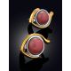 Stylish Gilded Silver Rhodonite Earrings, image , picture 2