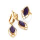 Ultra Feminine Gilded Silver Charoite Earrings, image , picture 4